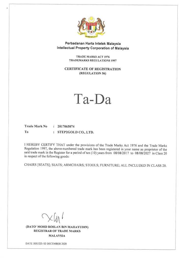 malaysia ta-da trademark registration